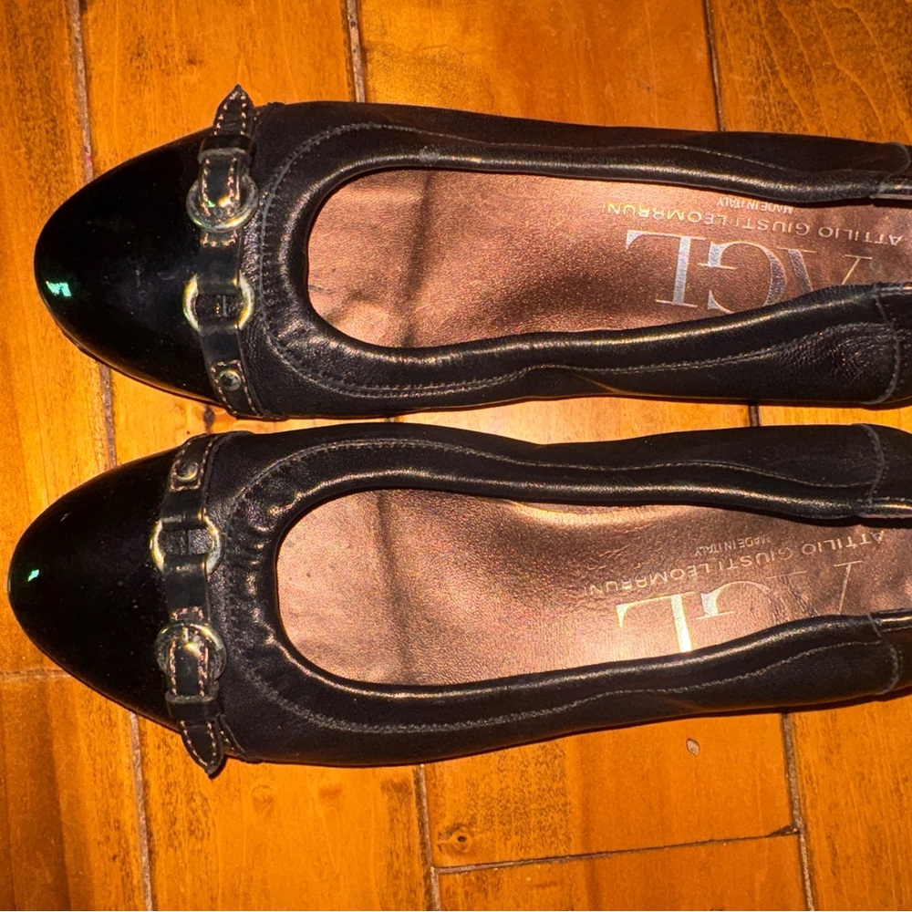 AGL Black Patent Leather Flats size 37.5/ US 7.5